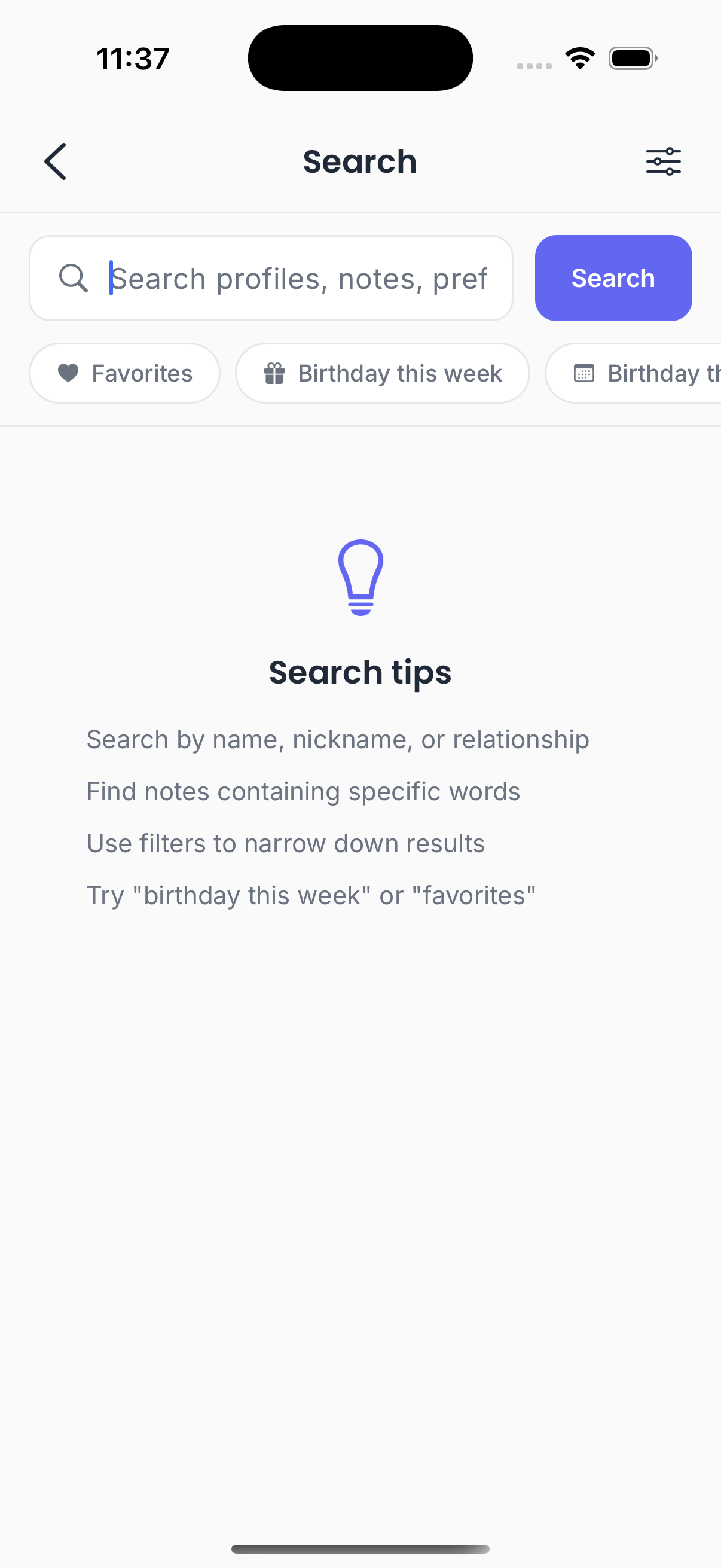 Powerful search across all profiles