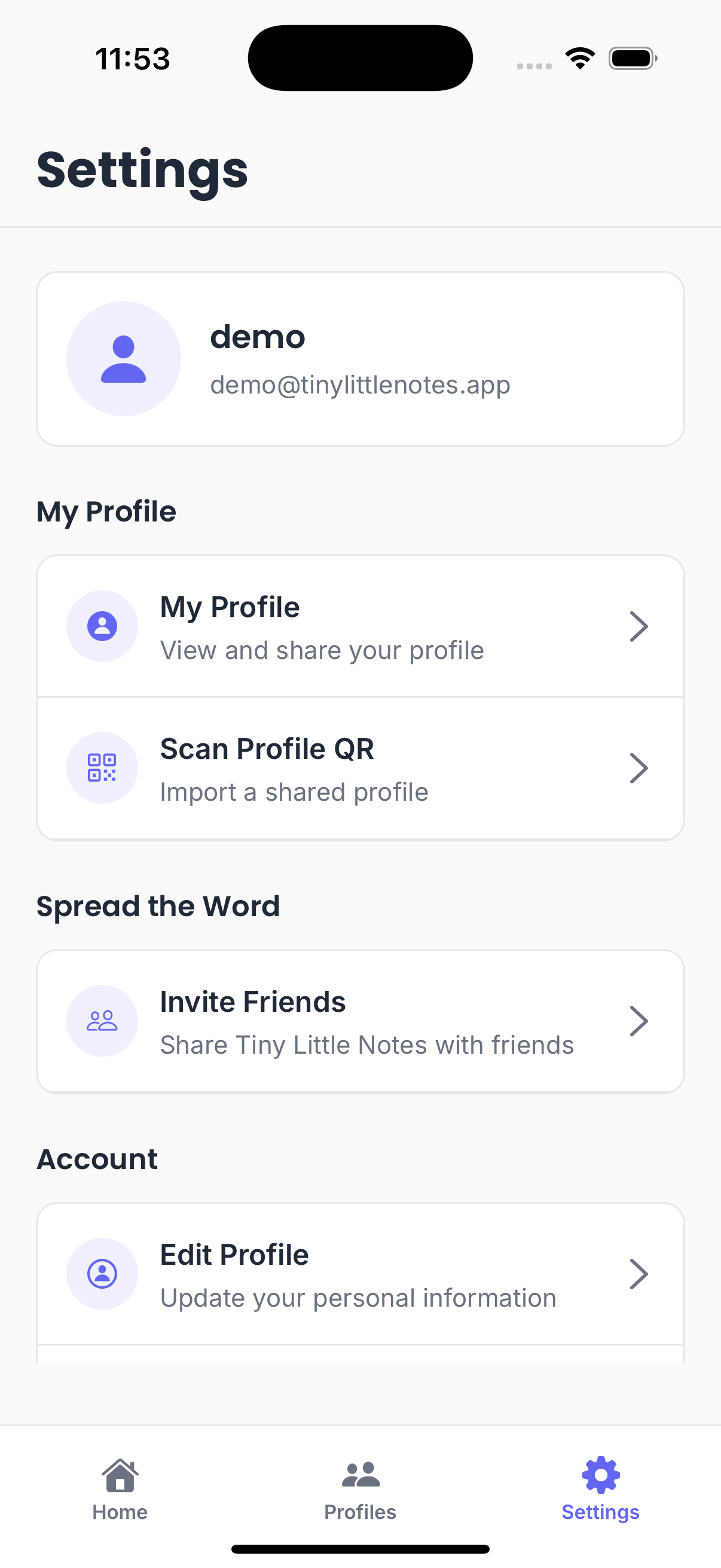 Customizable settings and preferences